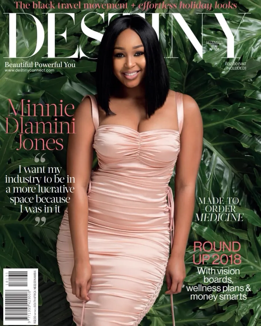Destiny magazine cover featuring Minnie Dlamini Jones